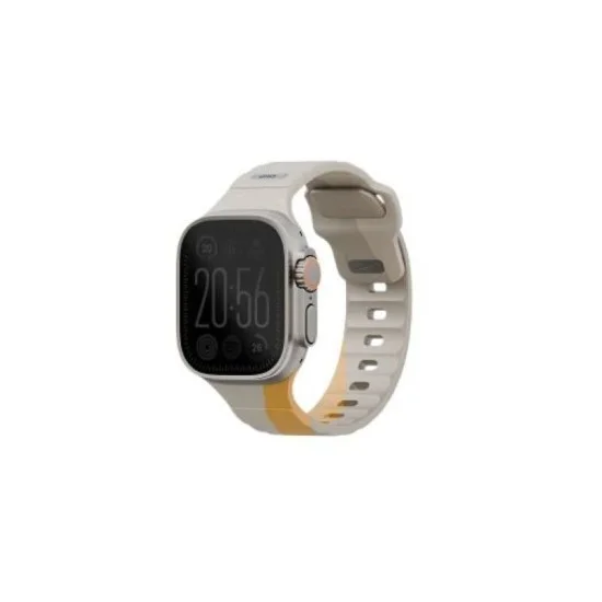 Uniq Stride De Fkm Rubber Apple Watch Strap 49/46/45/44Mm - Beige (Beige/Canary Yellow)